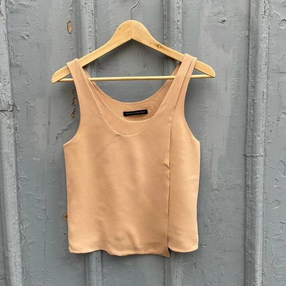 Balenciaga Silk Taupe Wrap Blouse, size  38 - Picture 5 of 10